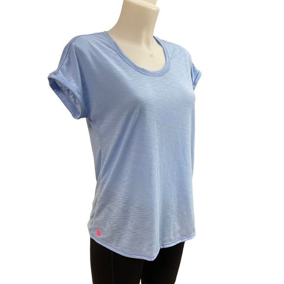 Lilly Pulitzer Womens Luxletic Corinna Tee periwinkle , slub knit size XS - Picture 3 of 9